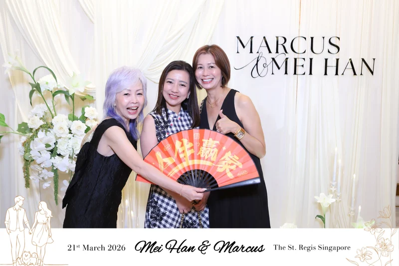 Wedding photo booth print with a border design template from an event at The St. Regis Singapore